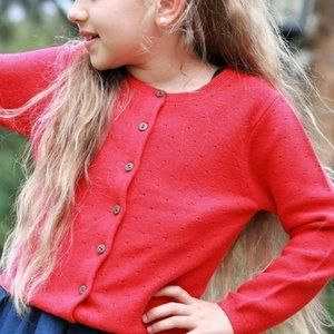 Elegant Classic Red Cardigan